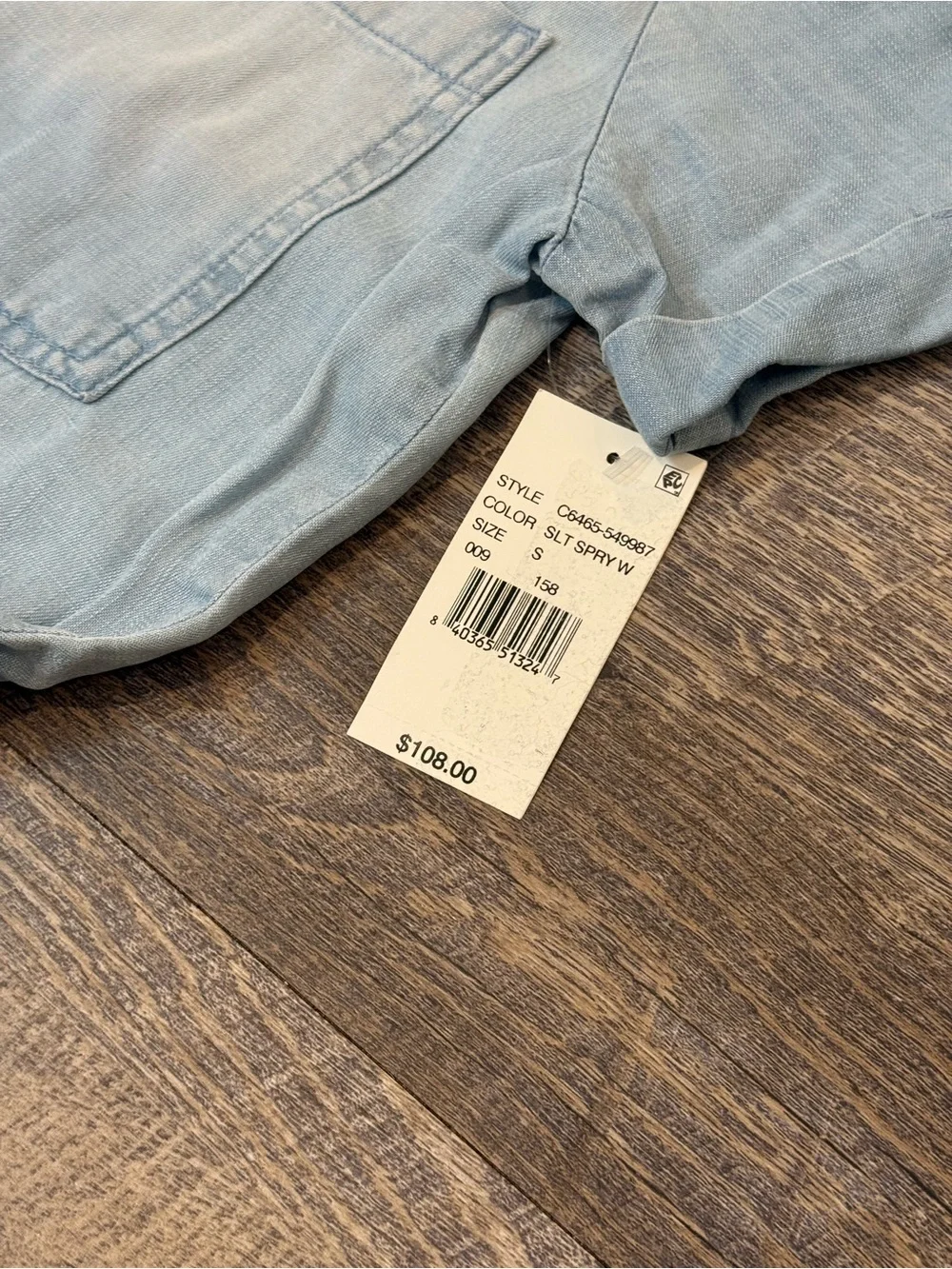 Cloth & Stone Light Wash Denim Romper with Tie Waist S